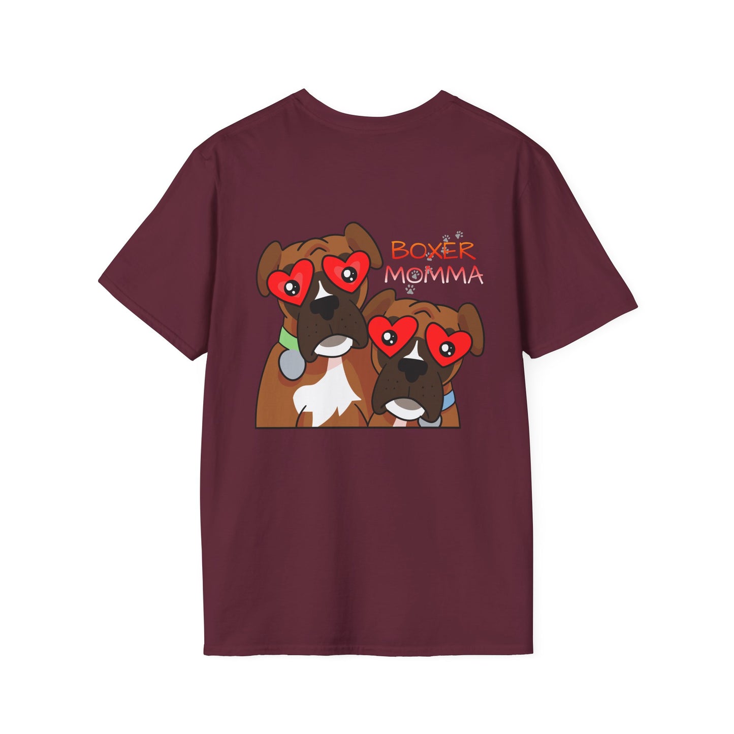 Unisex Boxer Momma T-Shirt - Softstyle Cotton Tee, Dog Lover Gift, Casual Fit, Pet Mom Shirt, Comfortable & Durable