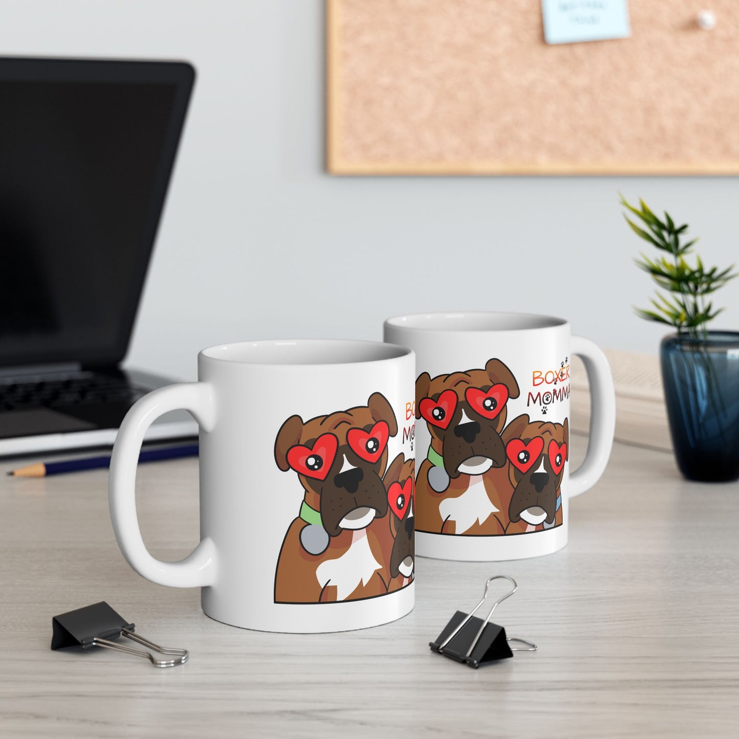 Boxer Momma Ceramic Mug - Cute Dog Mom Gift, Personalized Coffee Cup for Boxer Lovers, Durable Tea Cup, Dog Owner Present