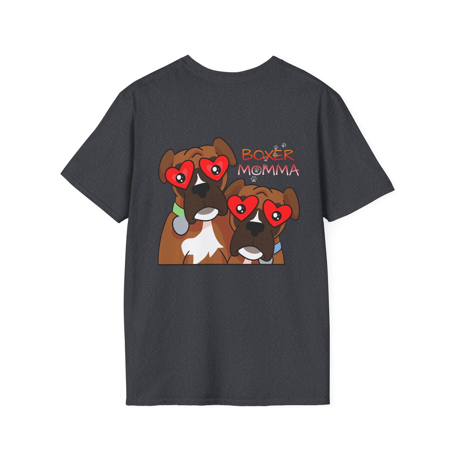 Unisex Boxer Momma T-Shirt - Softstyle Cotton Tee, Dog Lover Gift, Casual Fit, Pet Mom Shirt, Comfortable & Durable