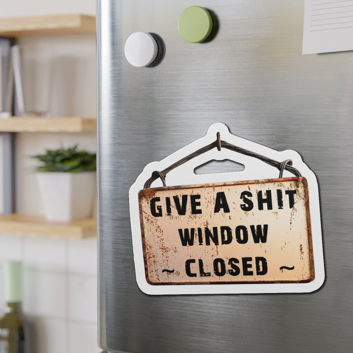 Funny Window Closed Die-Cut Magnets, Quirky Fridge Decor, Humorous Gift for Friends, Kitchen and Office Decor, Perfect for Housewarming or Gag Gift