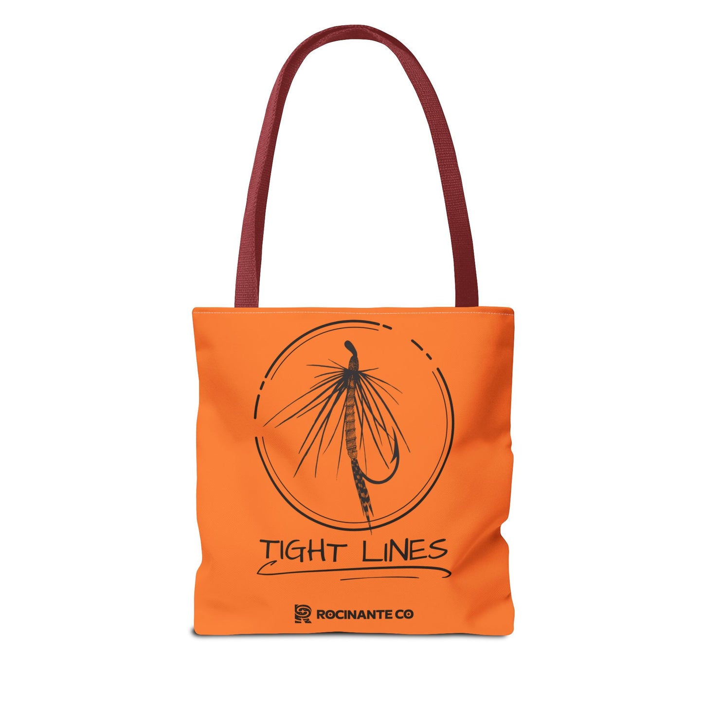 Tight Lines Tote Bag Orange, Durable Canvas Fishing, Beach, Market, Lightweight Reusable Grocery Bag, Outdoor Adventure Gift