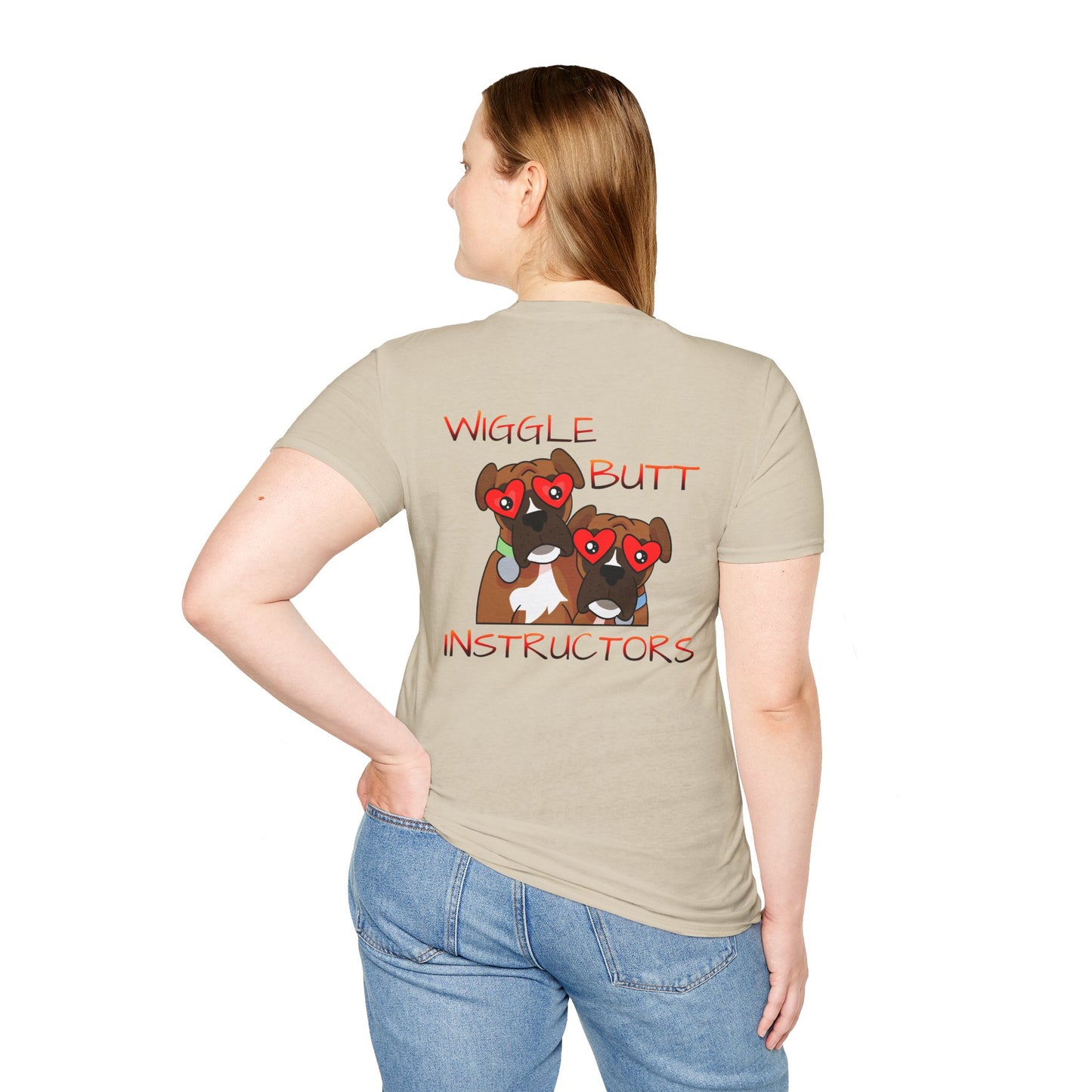 Unisex Wiggle Butt Instructors Tee - Funny Dog Trainer Shirt & Pet Lover Gift, Casual Animal Trainer Top