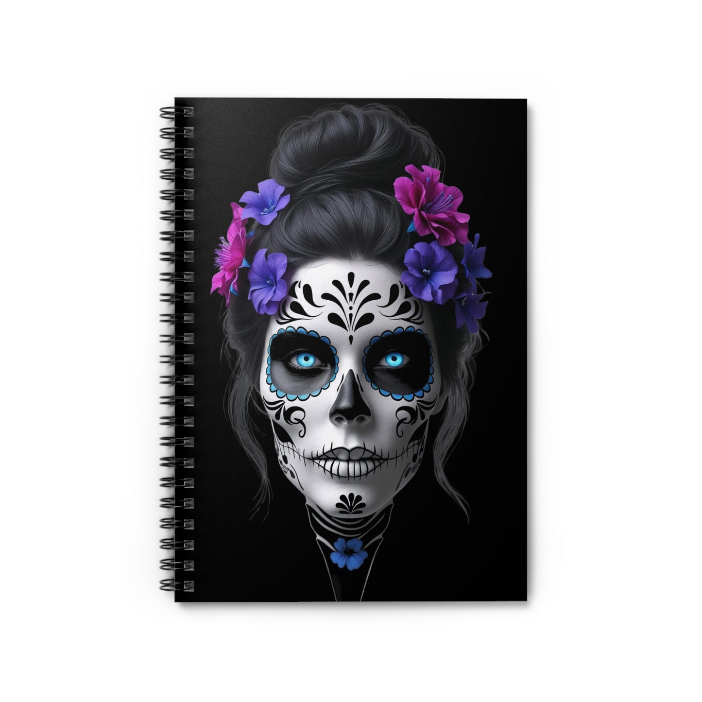 Day of the Dead Spiral Notebook - Skull Design, Journal for Writing, Sketching, or Planning, Unique Gift for Artists, Students