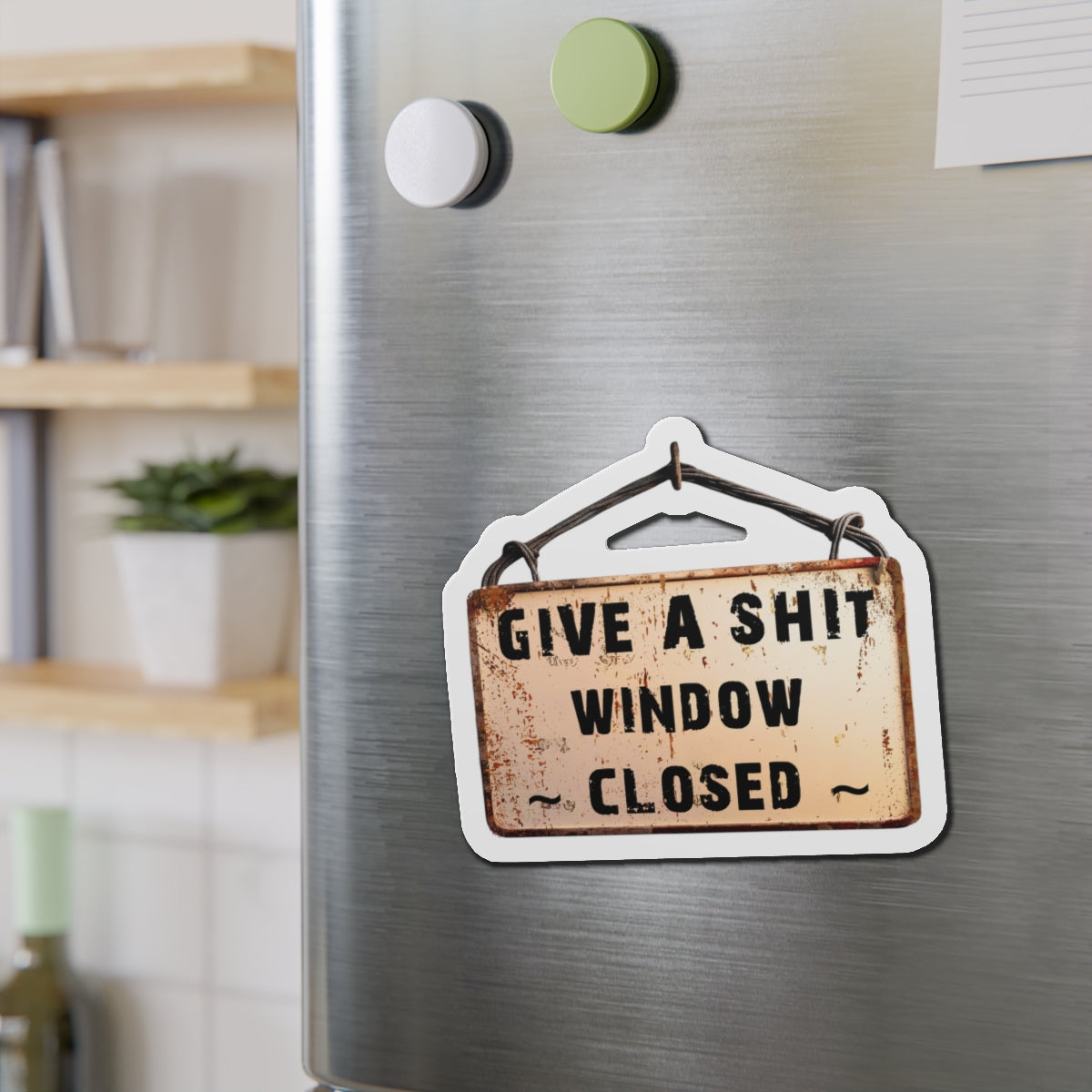 Funny Window Closed Die-Cut Magnets, Quirky Fridge Decor, Humorous Gift for Friends, Kitchen and Office Decor, Perfect for Housewarming or Gag Gift