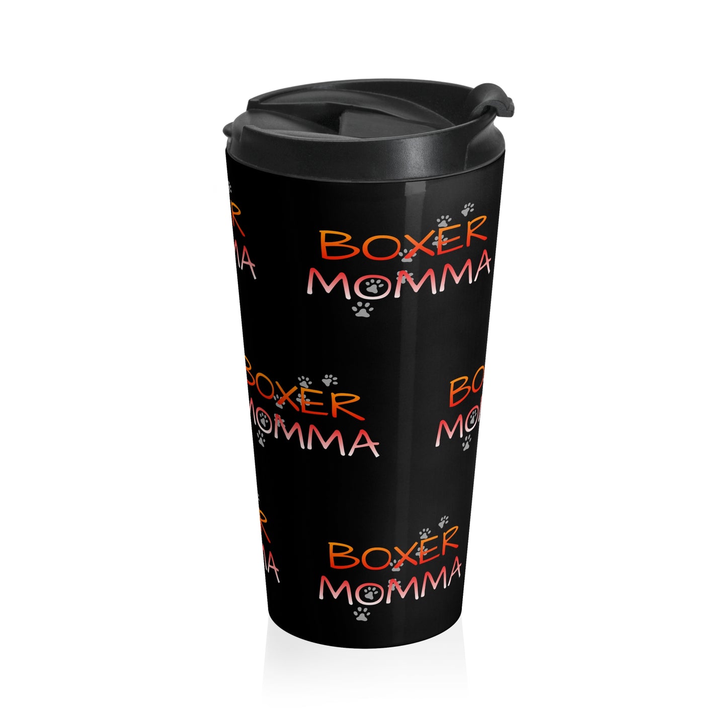 Boxer Momma 15oz Tumbler, Gift for Dog Lovers, Stainless Steel Mug for Pet Owners, Personalized Dog Mom Mug, Cute Travel Coffee Mug
