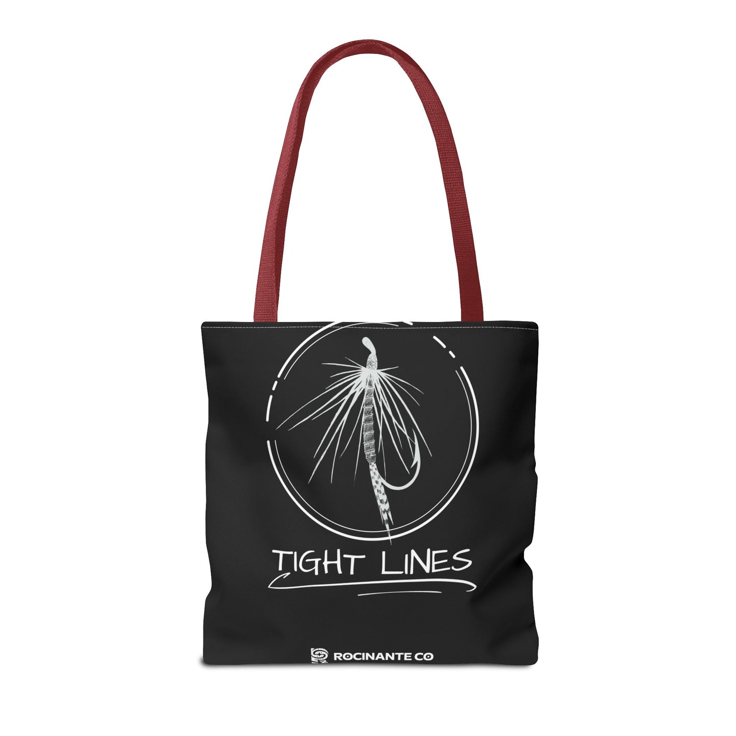 Tight Lines Tote Bag Black, Durable Fishing Tote with Spacious Design & Comfortable Handles for Outdoor Adventures