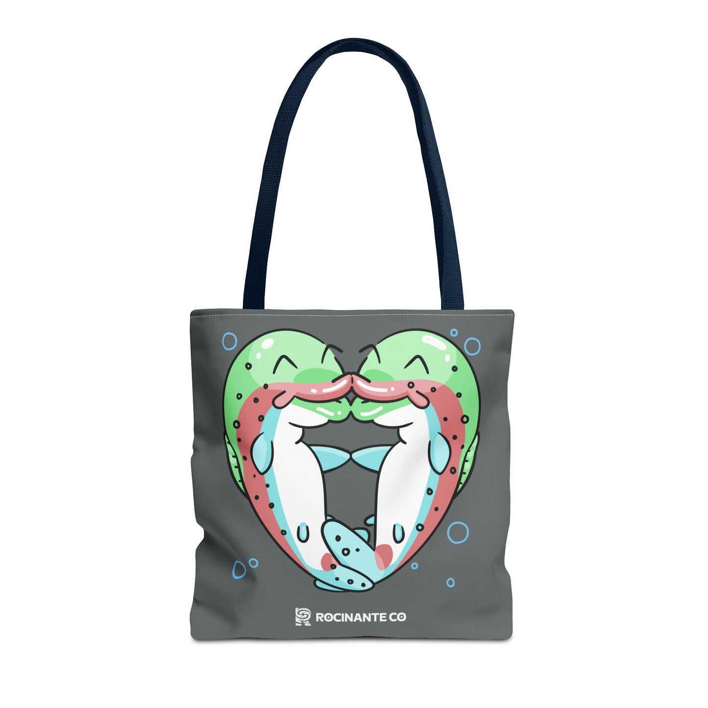 Trout Heart Tote Bag Grey - Eco-Friendly Reusable Shopper, Durable Canvas Carryall for Everyday Use & Gift Idea