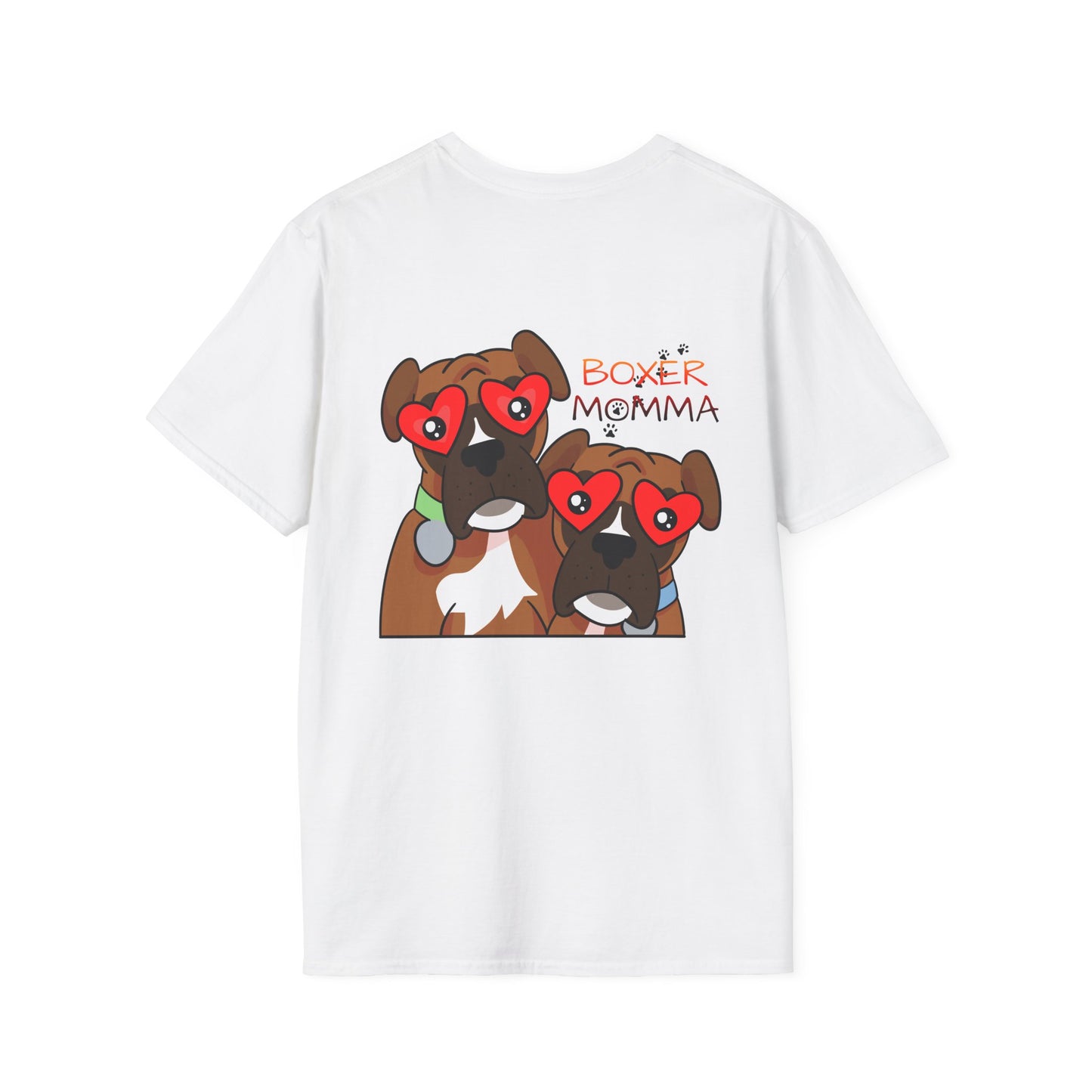 Unisex Boxer Momma T-Shirt - Softstyle Cotton Tee, Dog Lover Gift, Casual Fit, Pet Mom Shirt, Comfortable & Durable
