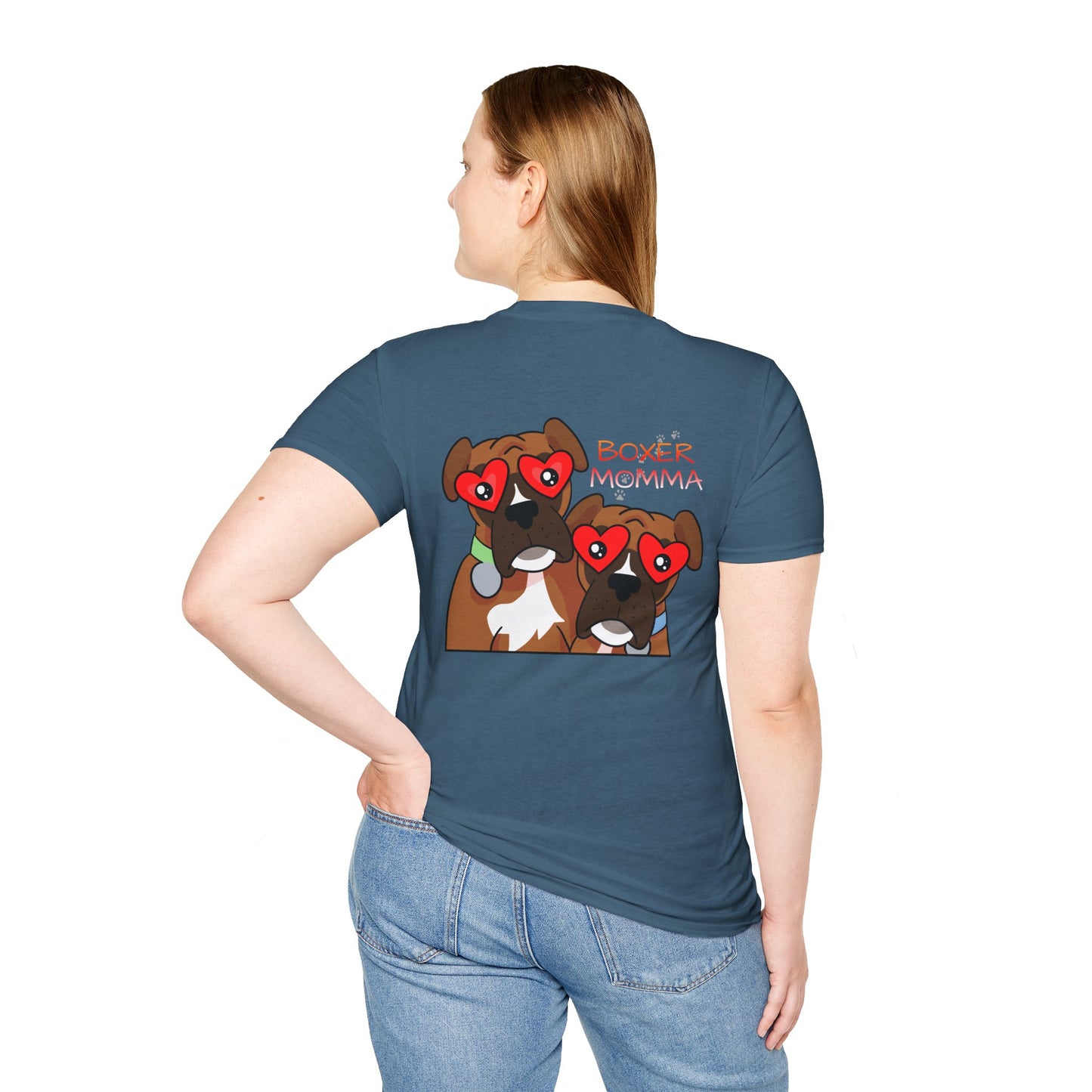 Unisex Boxer Momma T-Shirt - Softstyle Cotton Tee, Dog Lover Gift, Casual Fit, Pet Mom Shirt, Comfortable & Durable