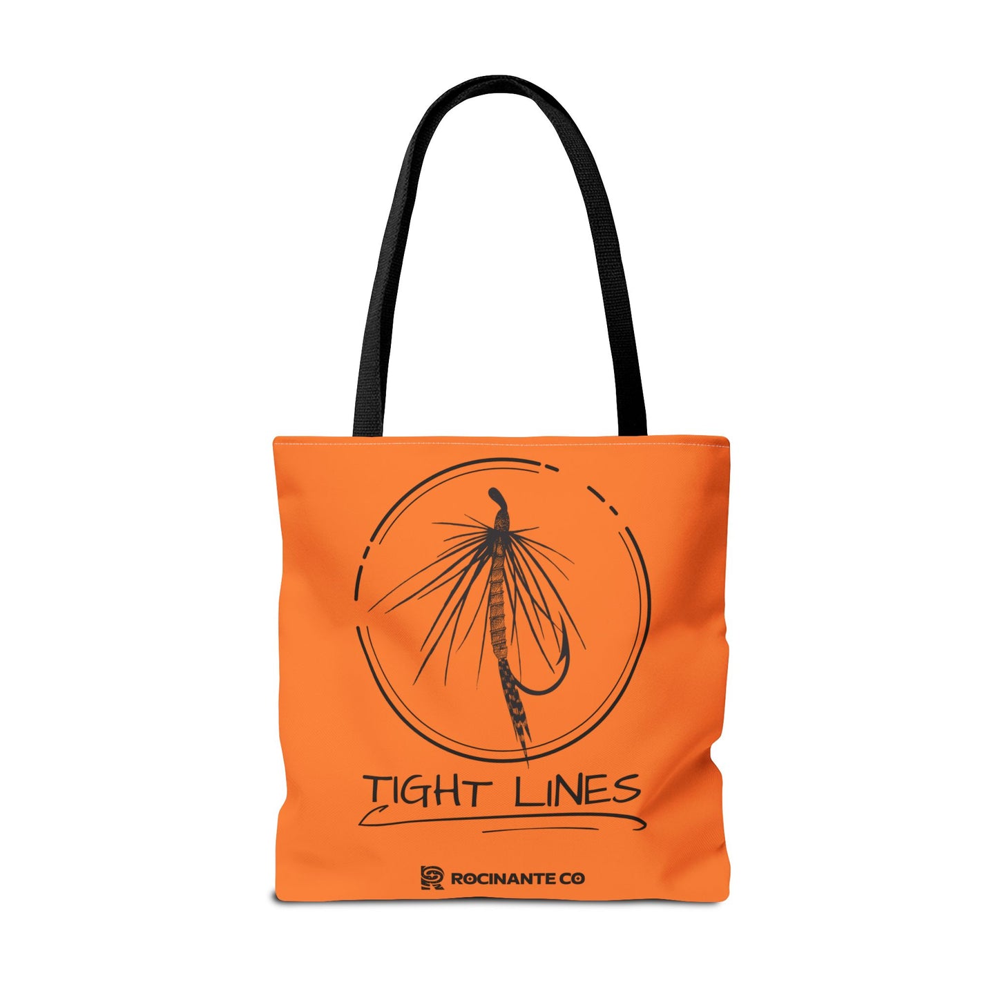 Tight Lines Tote Bag Orange, Durable Canvas Fishing, Beach, Market, Lightweight Reusable Grocery Bag, Outdoor Adventure Gift
