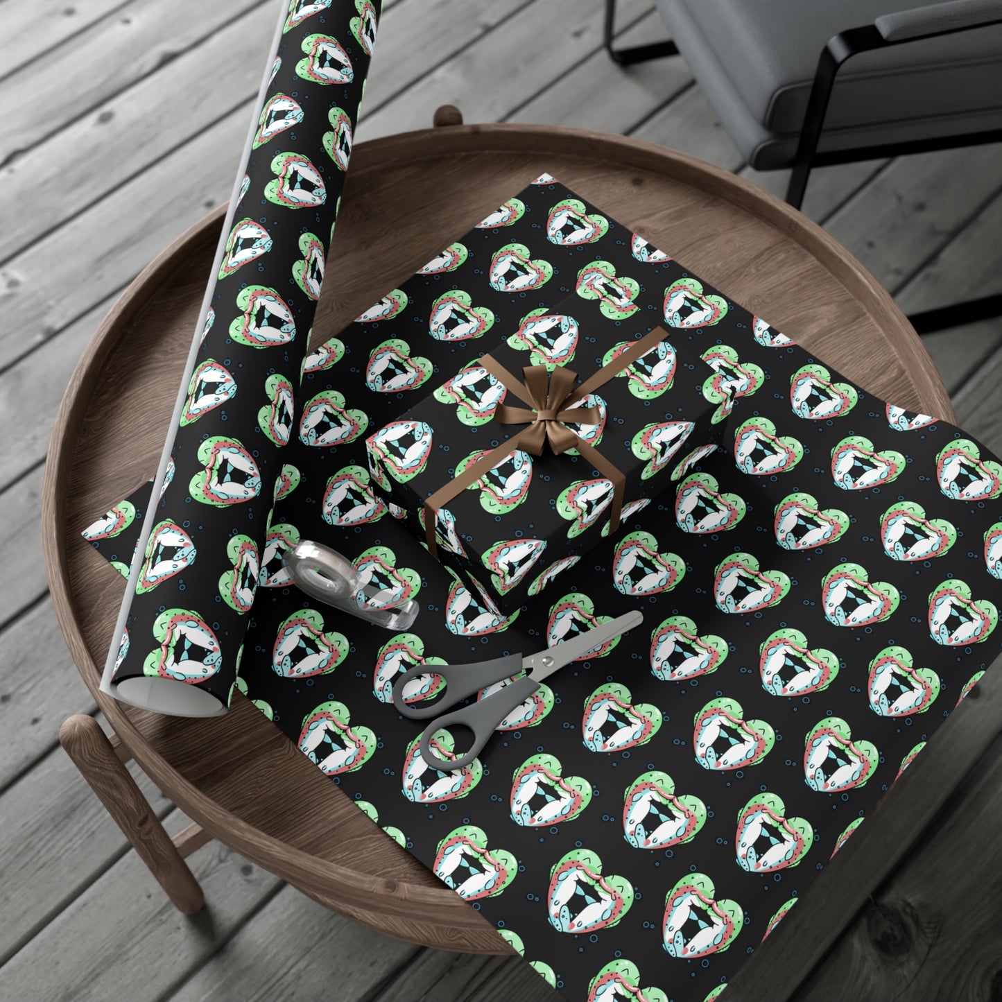 Trout Heart Gift Wrap Paper - Fun & Festive Wrapping for Birthdays, Holidays, Showers, and Every Occasion, Cute Patterns, Eco-Friendly