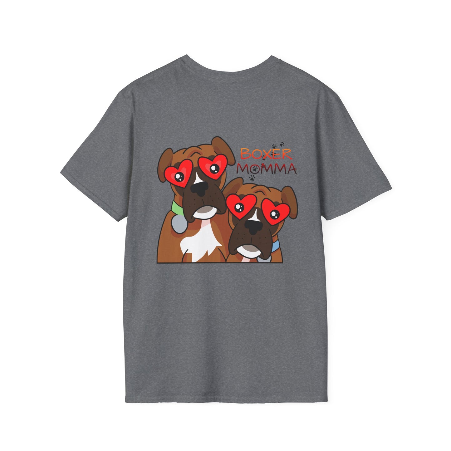 Unisex Boxer Momma T-Shirt - Softstyle Cotton Tee, Dog Lover Gift, Casual Fit, Pet Mom Shirt, Comfortable & Durable