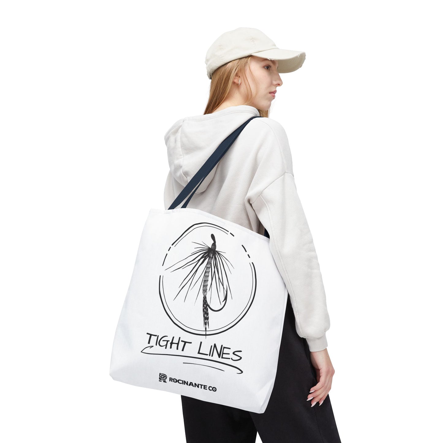 Tight Lines Tote Bag White | Durable Fishing Gift Bag with Stylish Print for Outdoor Enthusiasts & Everyday Use