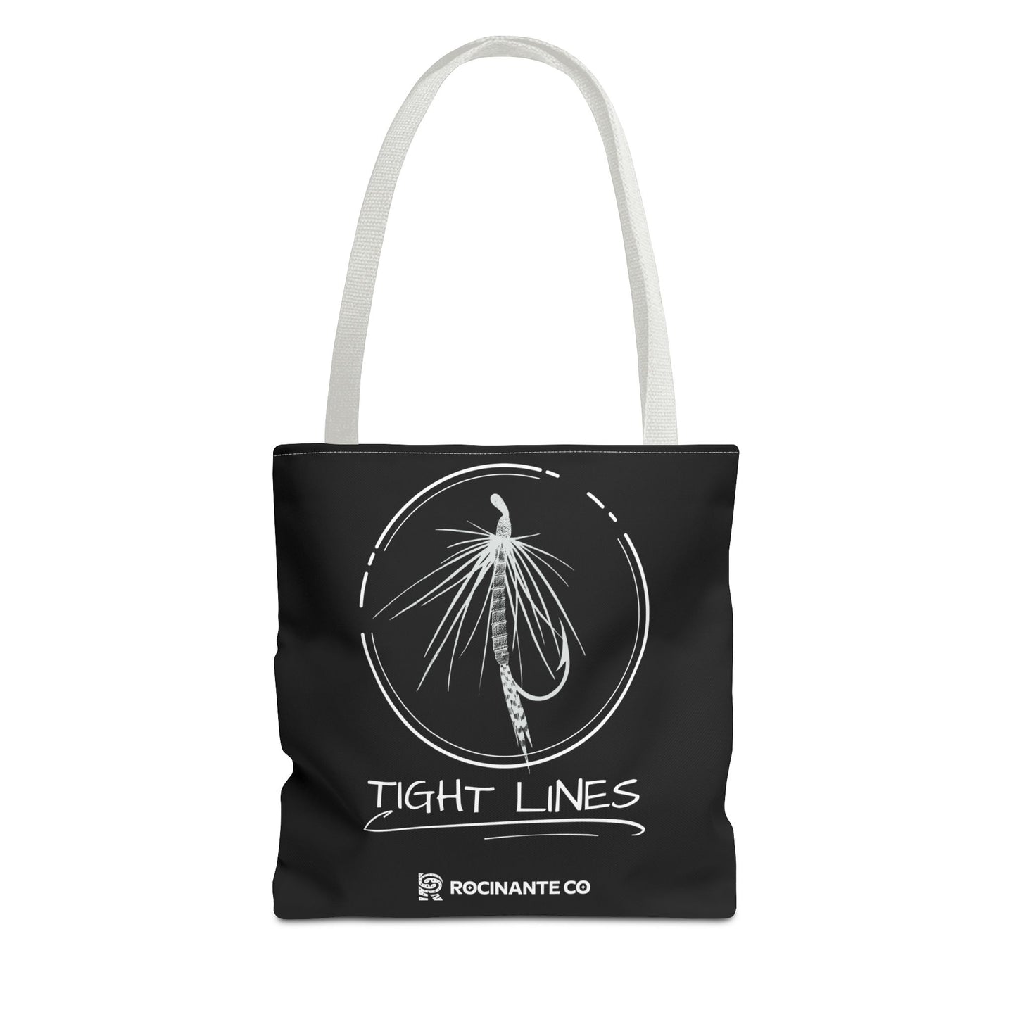 Tight Lines Tote Bag Black, Durable Fishing Tote with Spacious Design & Comfortable Handles for Outdoor Adventures
