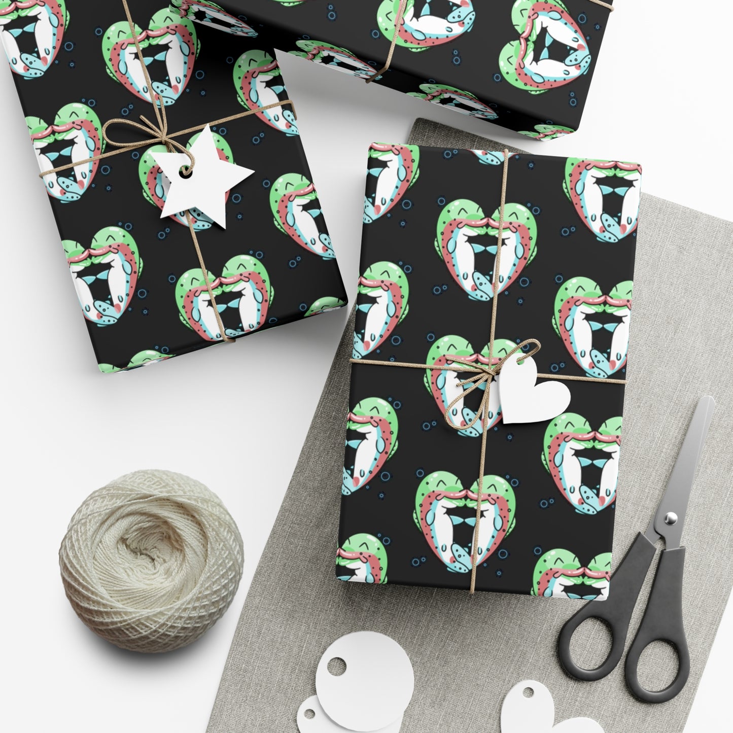 Trout Heart Gift Wrap Paper - Fun & Festive Wrapping for Birthdays, Holidays, Showers, and Every Occasion, Cute Patterns, Eco-Friendly