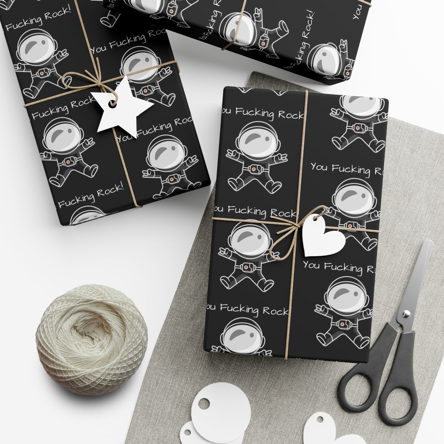 You Rock! Astronaut Gift Wrap Paper - Fun Wrapping for Birthdays, Holidays, Parties, Unique Gift Wrap