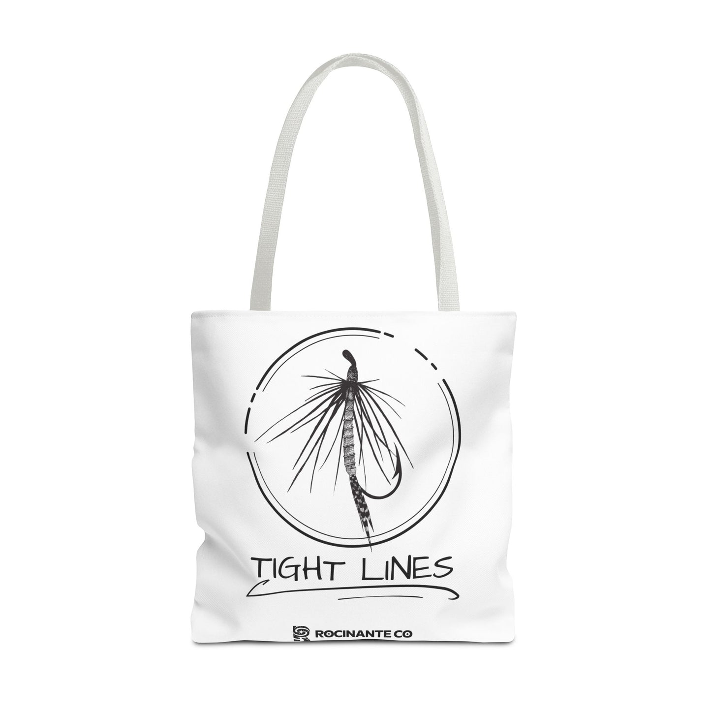Tight Lines Tote Bag White | Durable Fishing Gift Bag with Stylish Print for Outdoor Enthusiasts & Everyday Use
