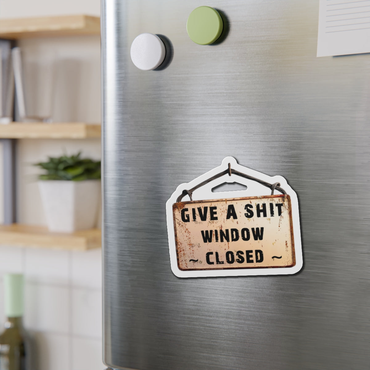 Funny Window Closed Die-Cut Magnets, Quirky Fridge Decor, Humorous Gift for Friends, Kitchen and Office Decor, Perfect for Housewarming or Gag Gift
