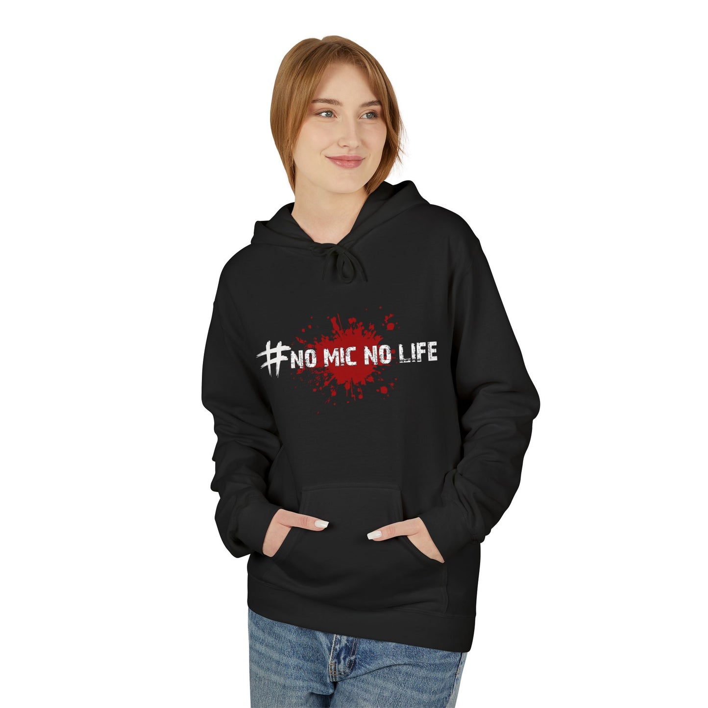 #No Mic No Life Unisex Hoodie – Gamer Essentials, Perfect for Halloween, Cosplay, Gift for Fans, Gaming, Zombie Culture