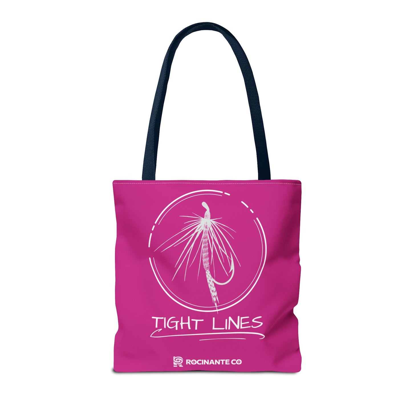 Pink Tight Lines Tote Bag, Fishing Canvas Tote Lightweight Durable Beach Market Bag