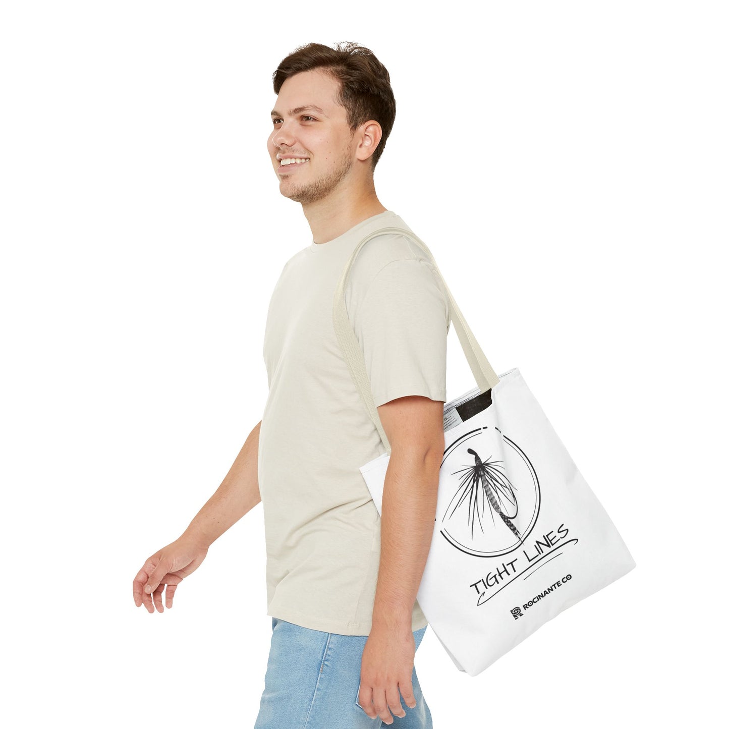 Tight Lines Tote Bag White | Durable Fishing Gift Bag with Stylish Print for Outdoor Enthusiasts & Everyday Use