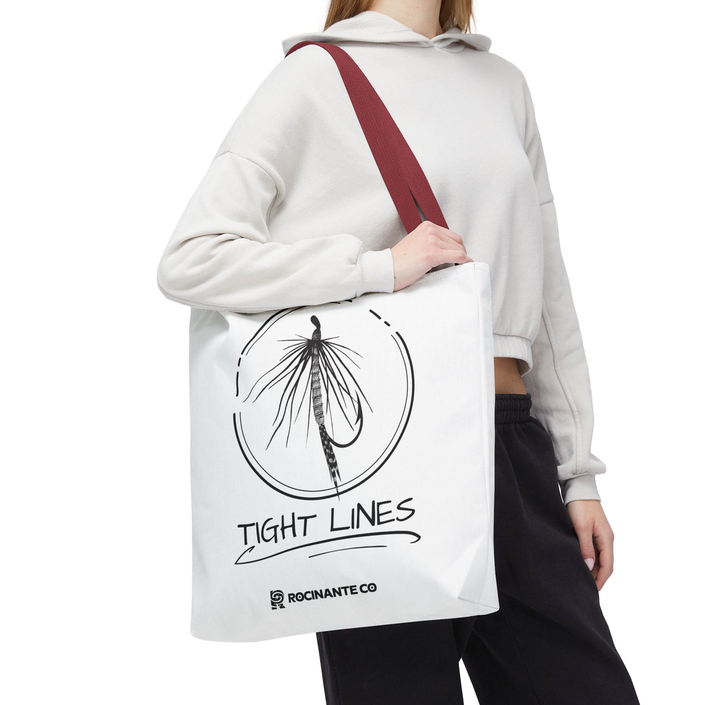 Tight Lines Tote Bag White | Durable Fishing Gift Bag with Stylish Print for Outdoor Enthusiasts & Everyday Use