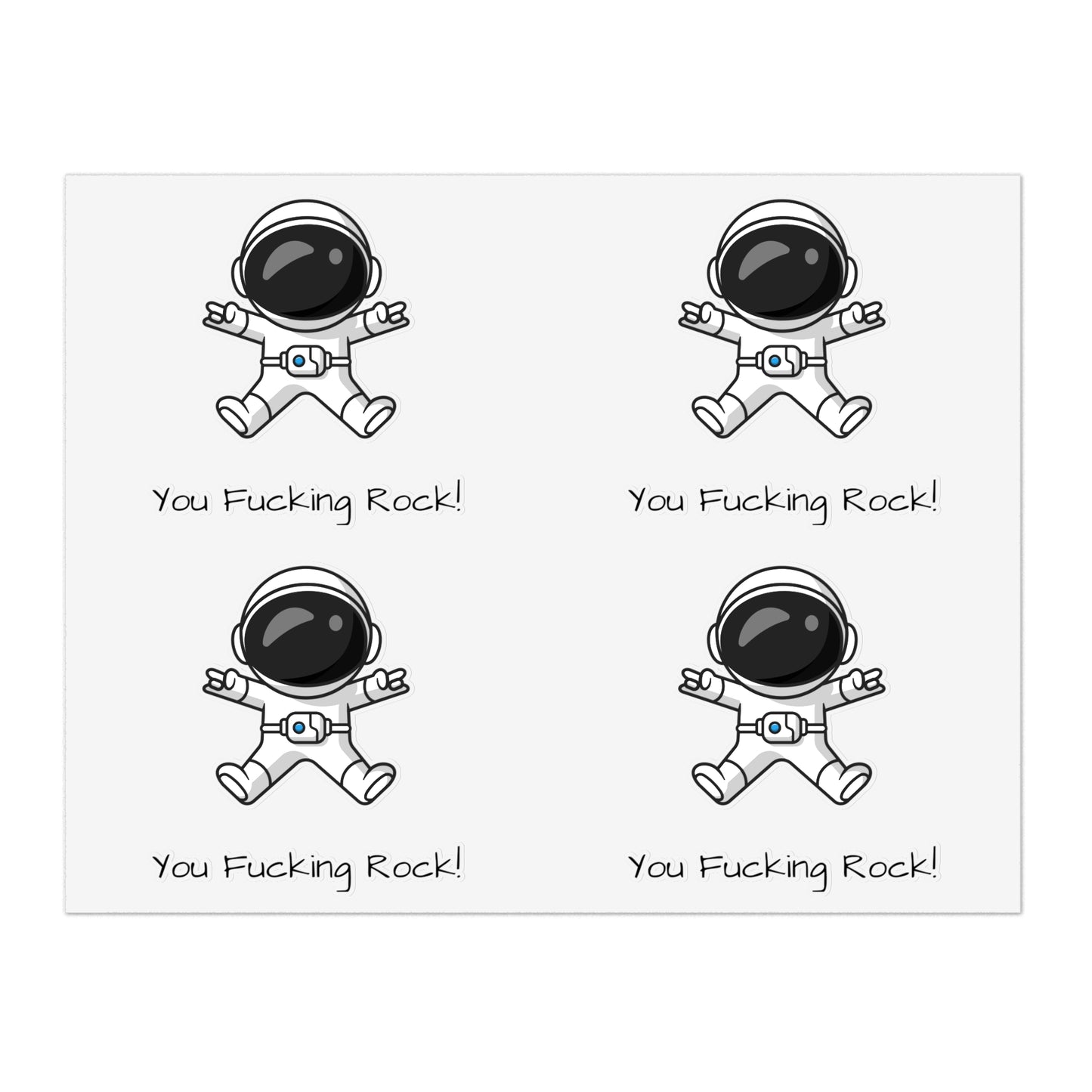 You Rock! Astronaut Motivation Sticker Sheets | Humor Stickers | Space-Themed Decor | Gifts & Party Favors