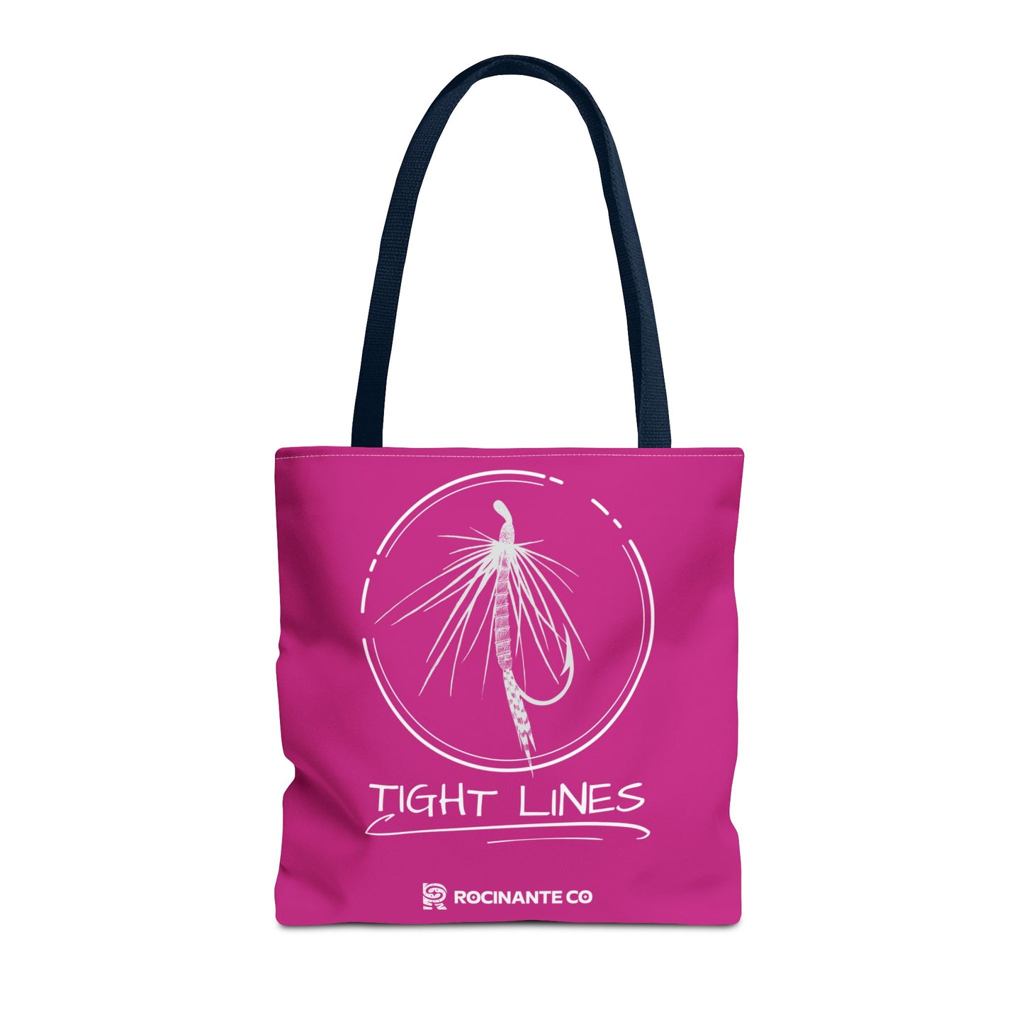 Pink Tight Lines Tote Bag, Fishing Canvas Tote Lightweight Durable Beach Market Bag