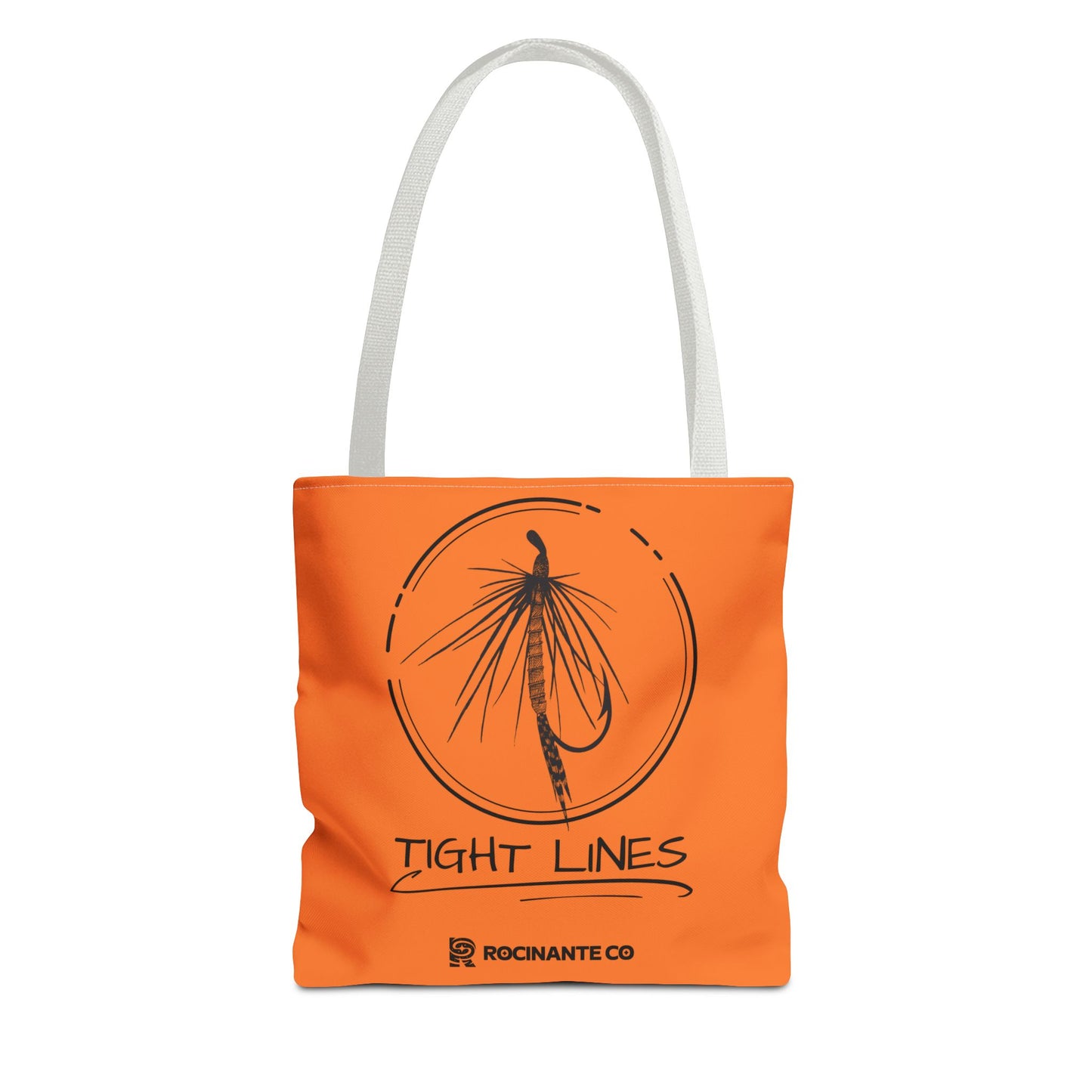 Tight Lines Tote Bag Orange, Durable Canvas Fishing, Beach, Market, Lightweight Reusable Grocery Bag, Outdoor Adventure Gift
