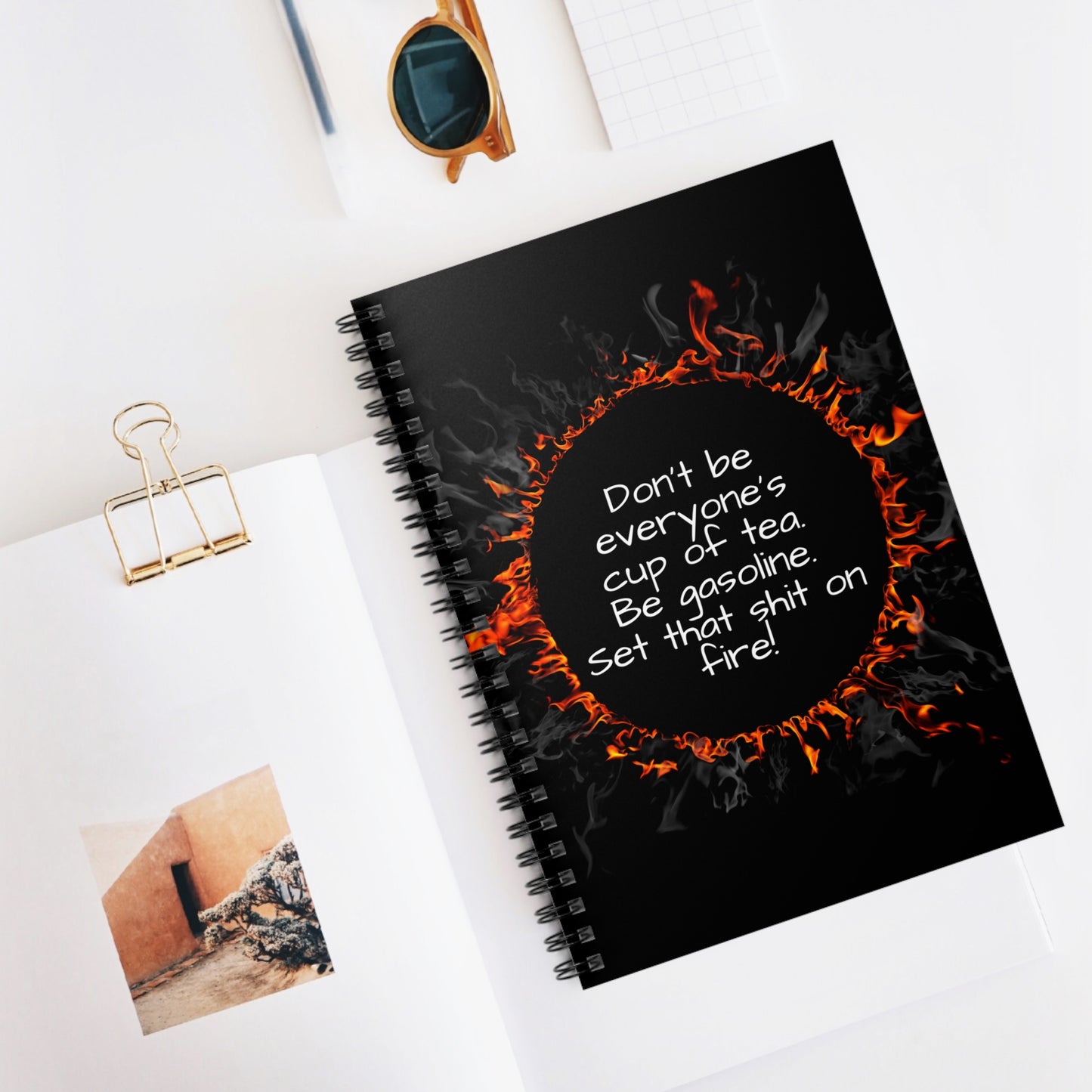 Motivational Be Gasoline Spiral Notebook, Journals for Students and Writers, Back to School Gift, Confidence and Creativity Boost