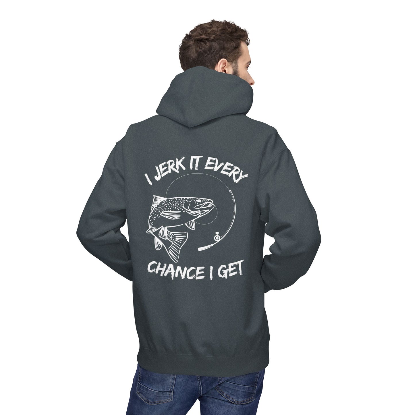 Jerk It Hoodie, Unisex Fisherman's Apparel, Funny Gift for Anglers, Outdoor Hoodie, Perfect for Fishing Trips