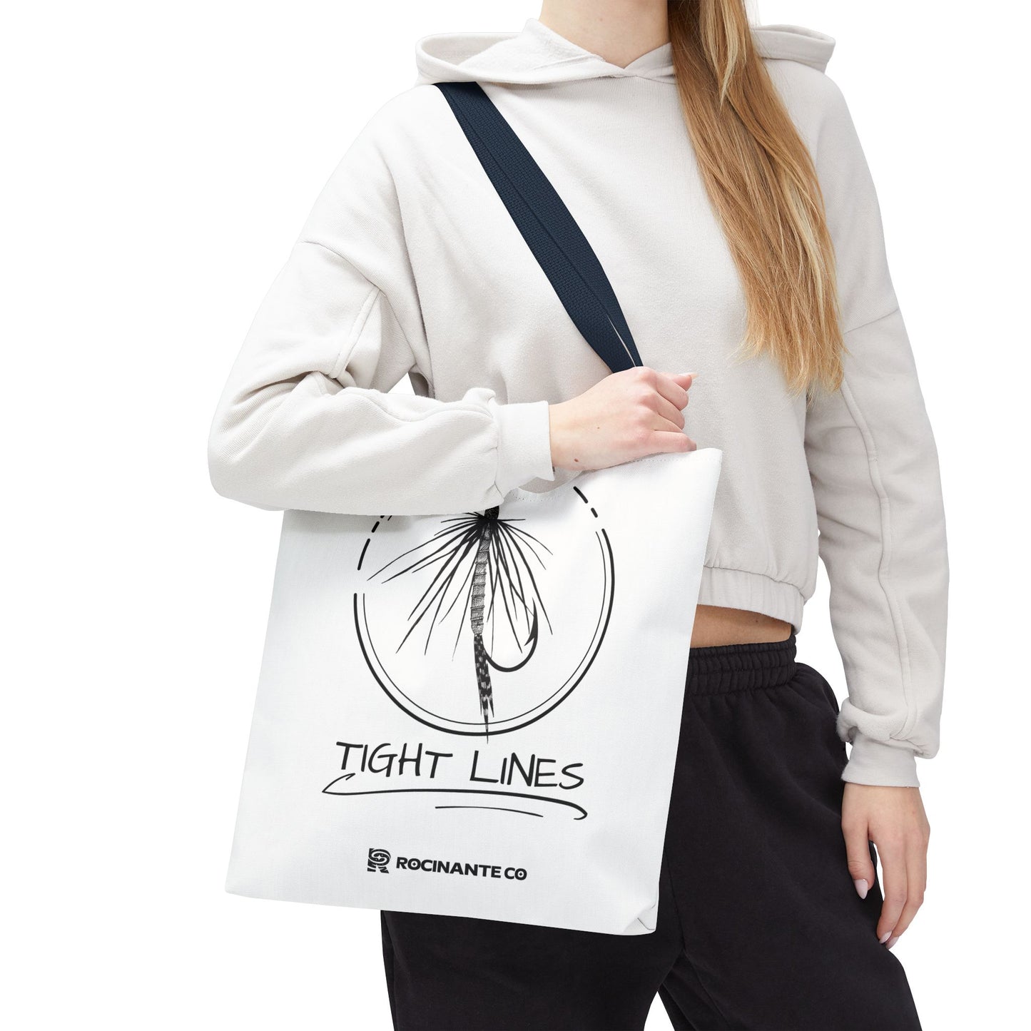 Tight Lines Tote Bag White | Durable Fishing Gift Bag with Stylish Print for Outdoor Enthusiasts & Everyday Use
