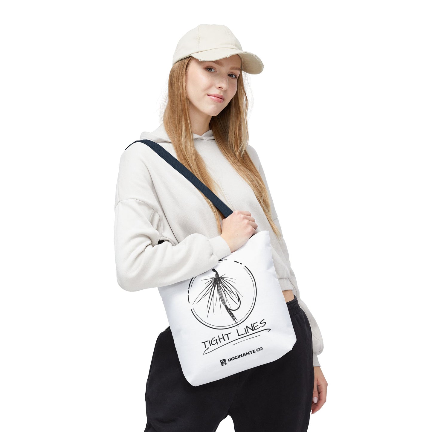 Tight Lines Tote Bag White | Durable Fishing Gift Bag with Stylish Print for Outdoor Enthusiasts & Everyday Use