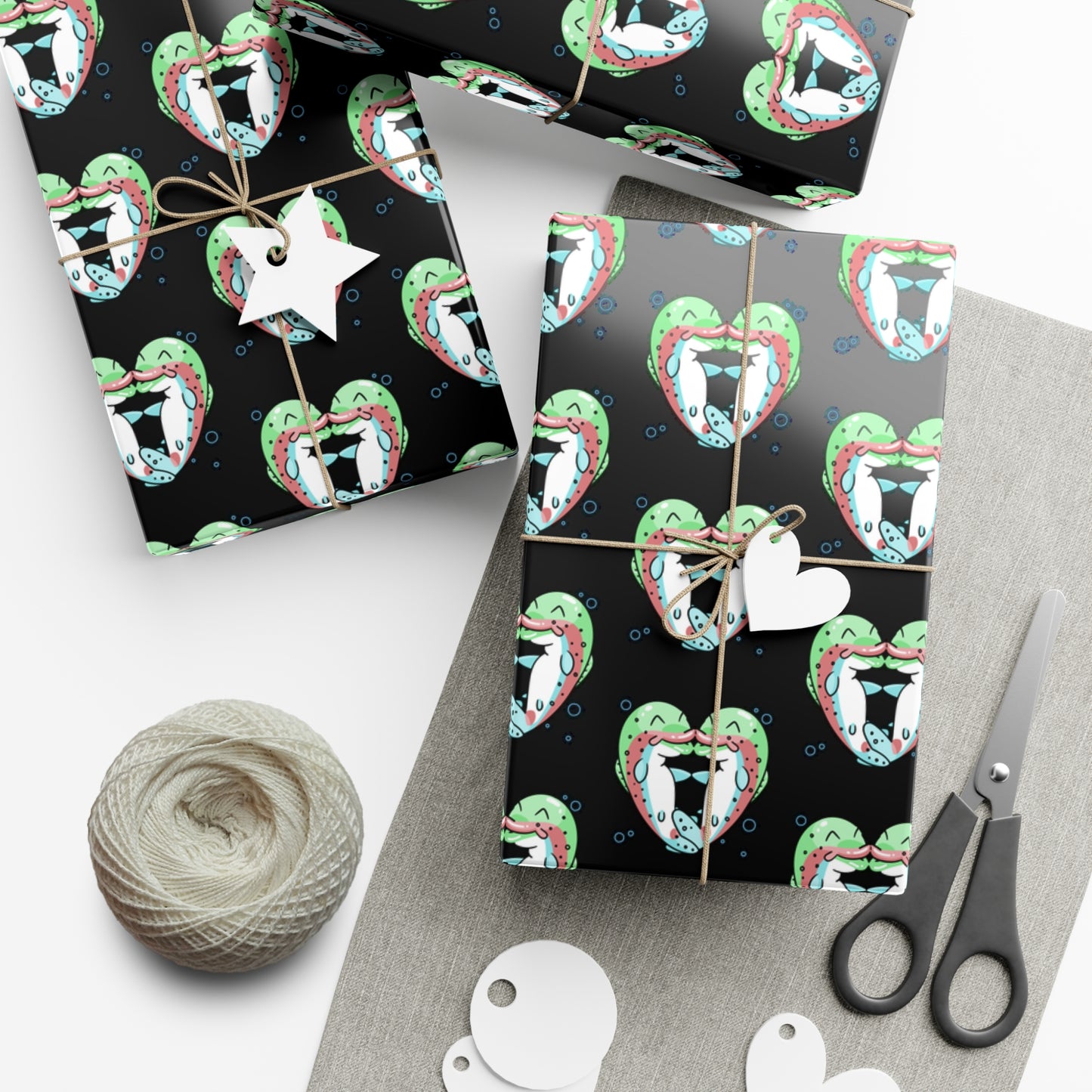 Trout Heart Gift Wrap Paper - Fun & Festive Wrapping for Birthdays, Holidays, Showers, and Every Occasion, Cute Patterns, Eco-Friendly