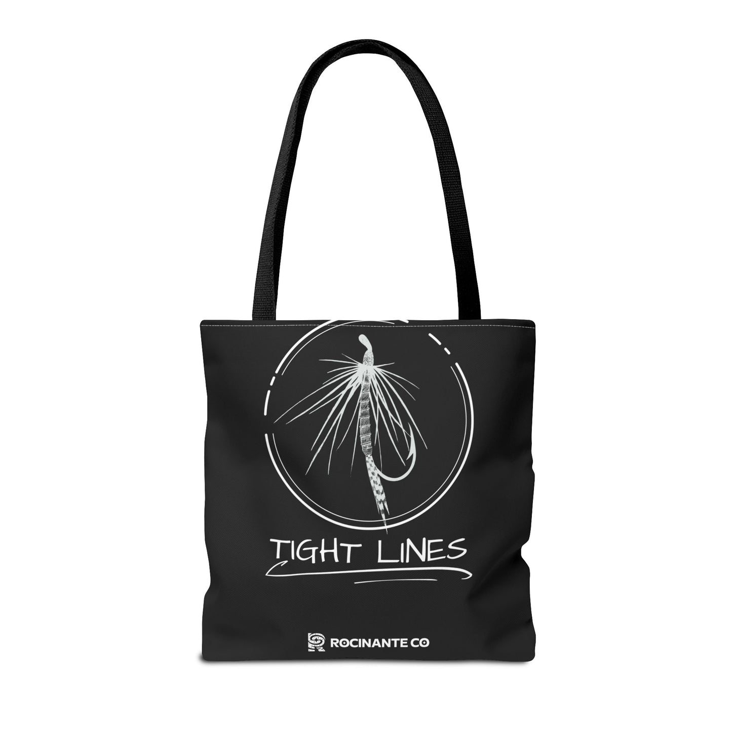 Tight Lines Tote Bag Black, Durable Fishing Tote with Spacious Design & Comfortable Handles for Outdoor Adventures