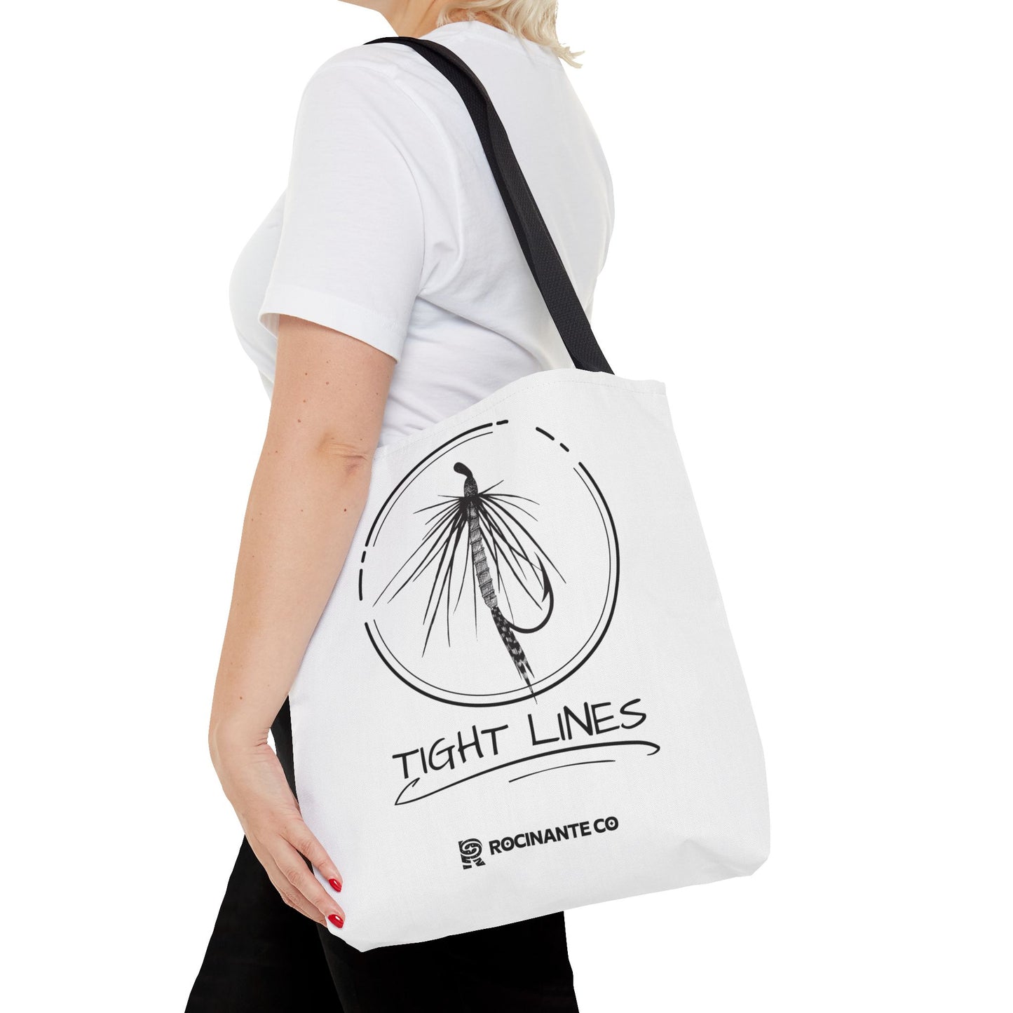 Tight Lines Tote Bag White | Durable Fishing Gift Bag with Stylish Print for Outdoor Enthusiasts & Everyday Use