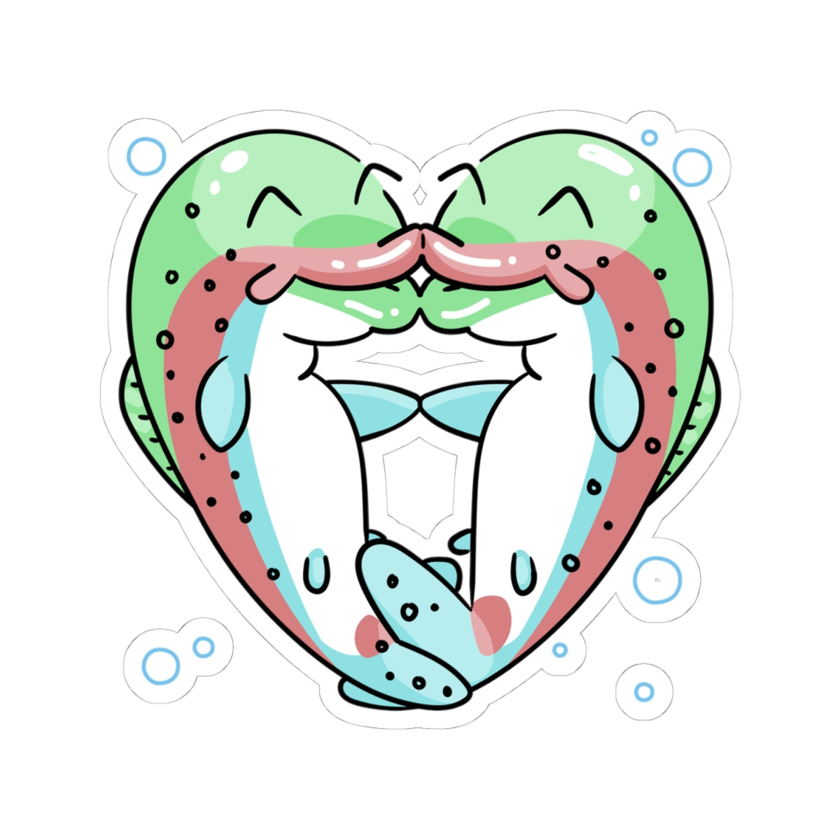 Trout Heart Kiss-Cut Sticker - Waterproof Vinyl Decal for Fishing Lovers, Cute Angler Gift, Laptop & Water Bottle Decor