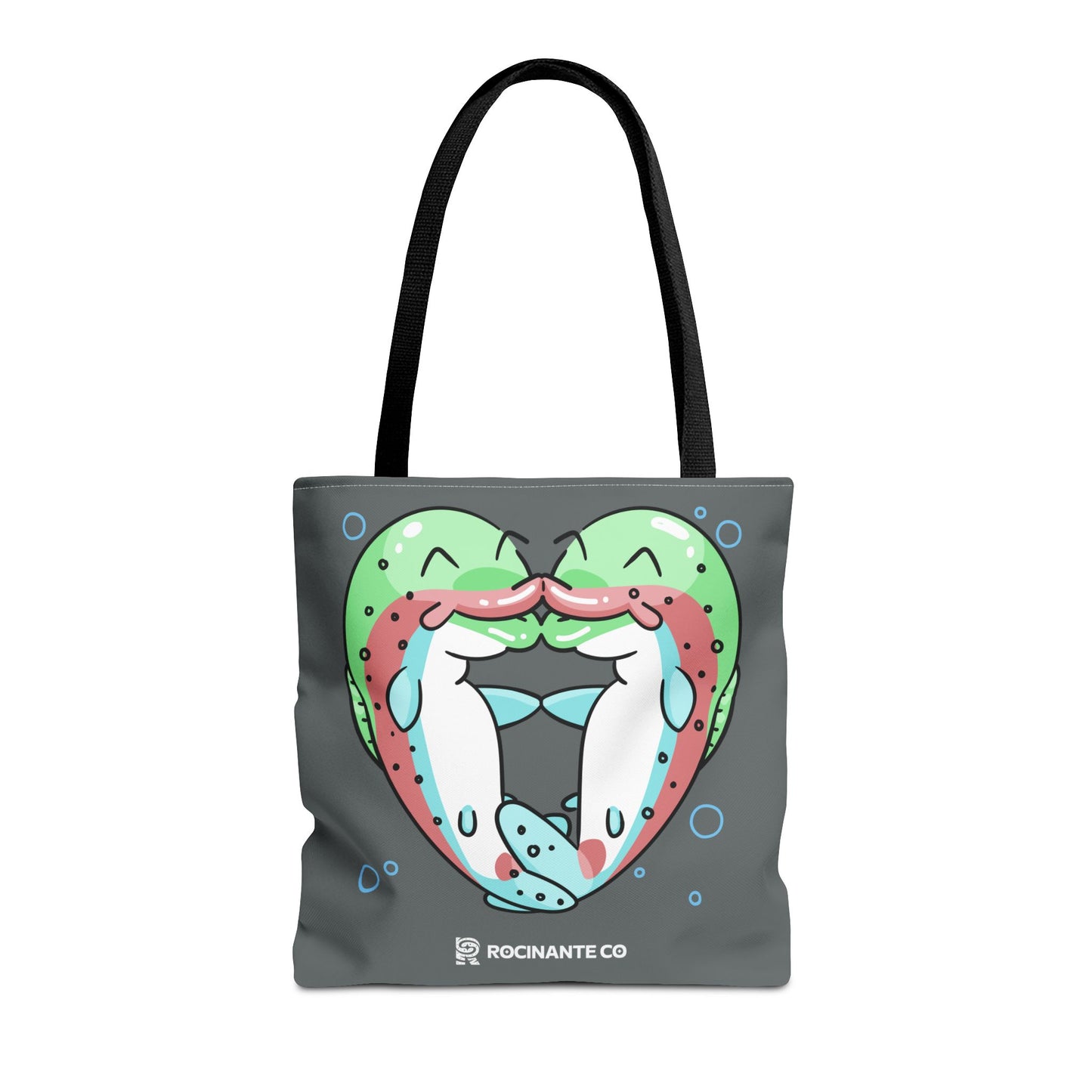 Trout Heart Tote Bag Grey - Eco-Friendly Reusable Shopper, Durable Canvas Carryall for Everyday Use & Gift Idea