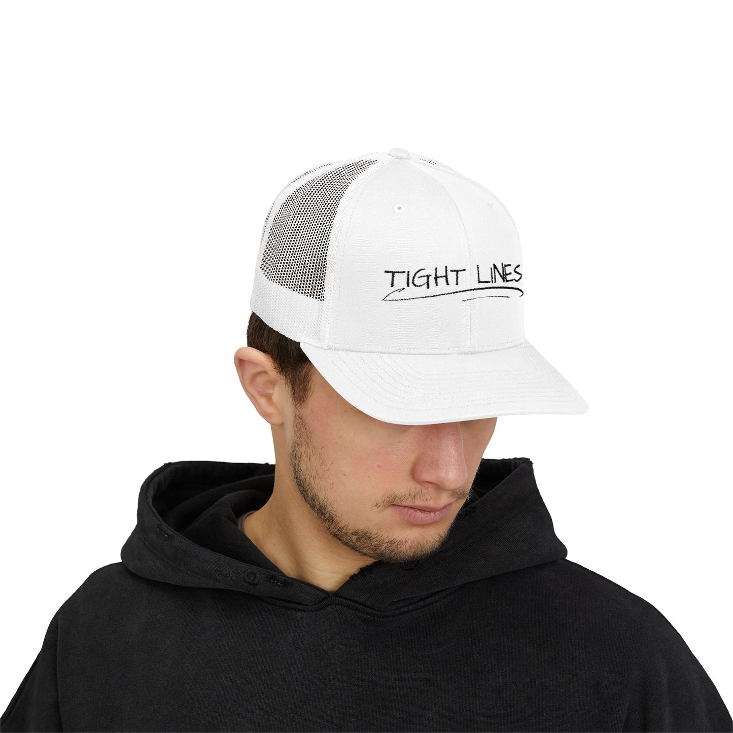 Tight Lines Embroidered Trucker Hat (Dark Logo)