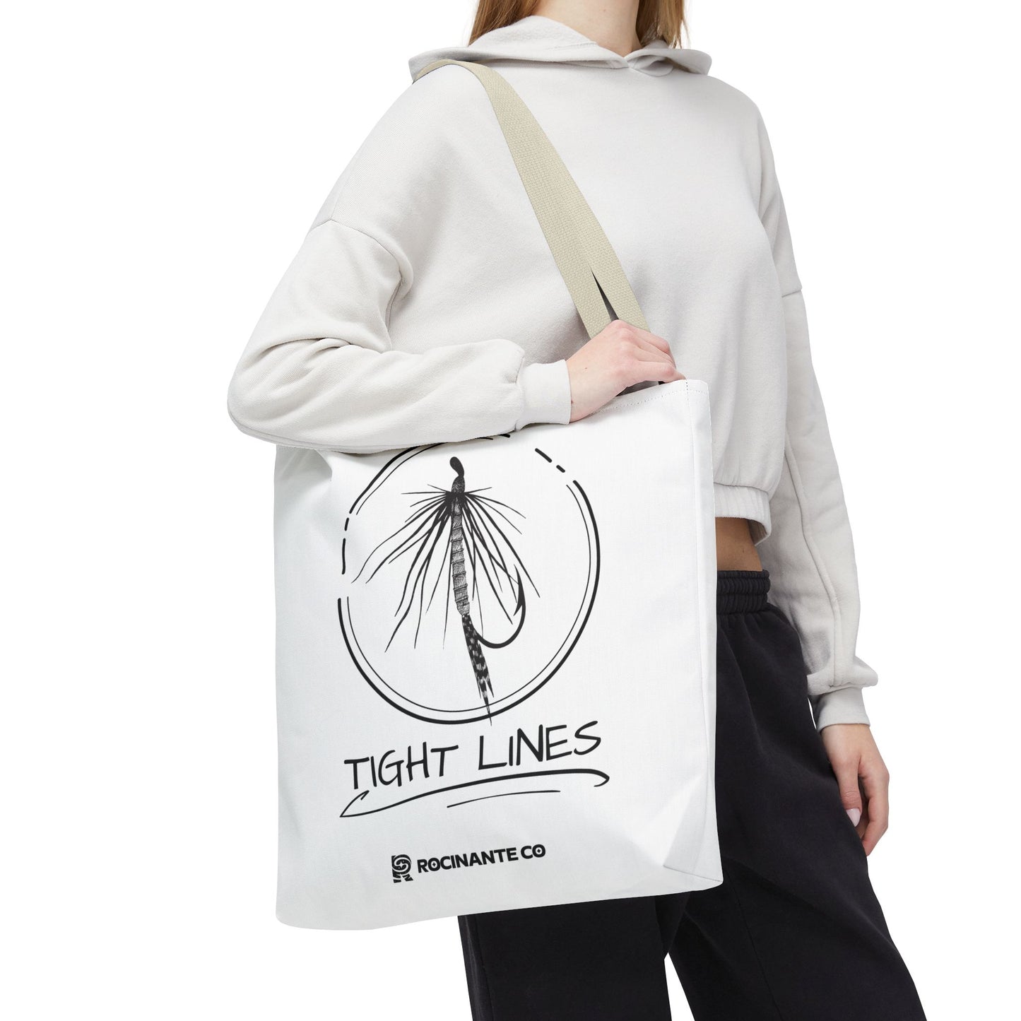 Tight Lines Tote Bag White | Durable Fishing Gift Bag with Stylish Print for Outdoor Enthusiasts & Everyday Use