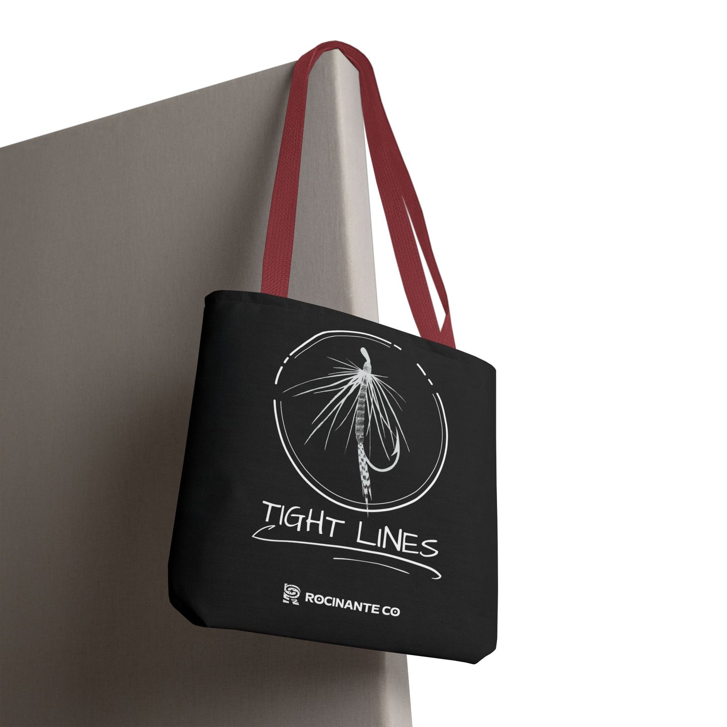 Tight Lines Tote Bag Black, Durable Fishing Tote with Spacious Design & Comfortable Handles for Outdoor Adventures