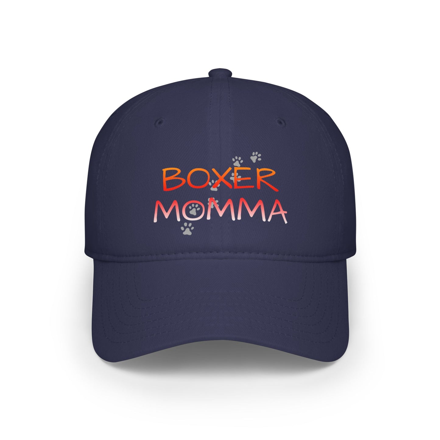 Boxer Momma Low Profile Baseball Cap, Adjustable Hat for Dog Lovers, Casual Outdoor Hat, Gift for Boxer Moms