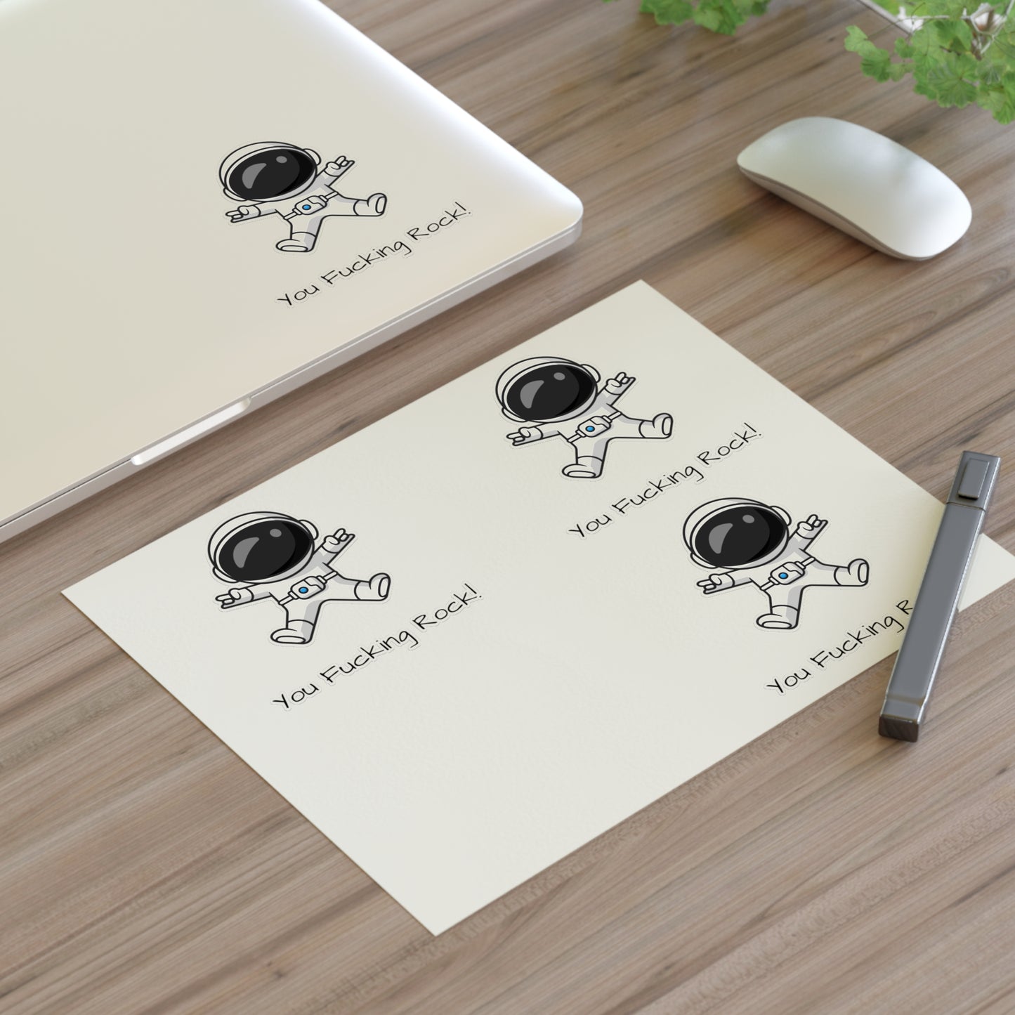 You Rock! Astronaut Motivation Sticker Sheets | Humor Stickers | Space-Themed Decor | Gifts & Party Favors