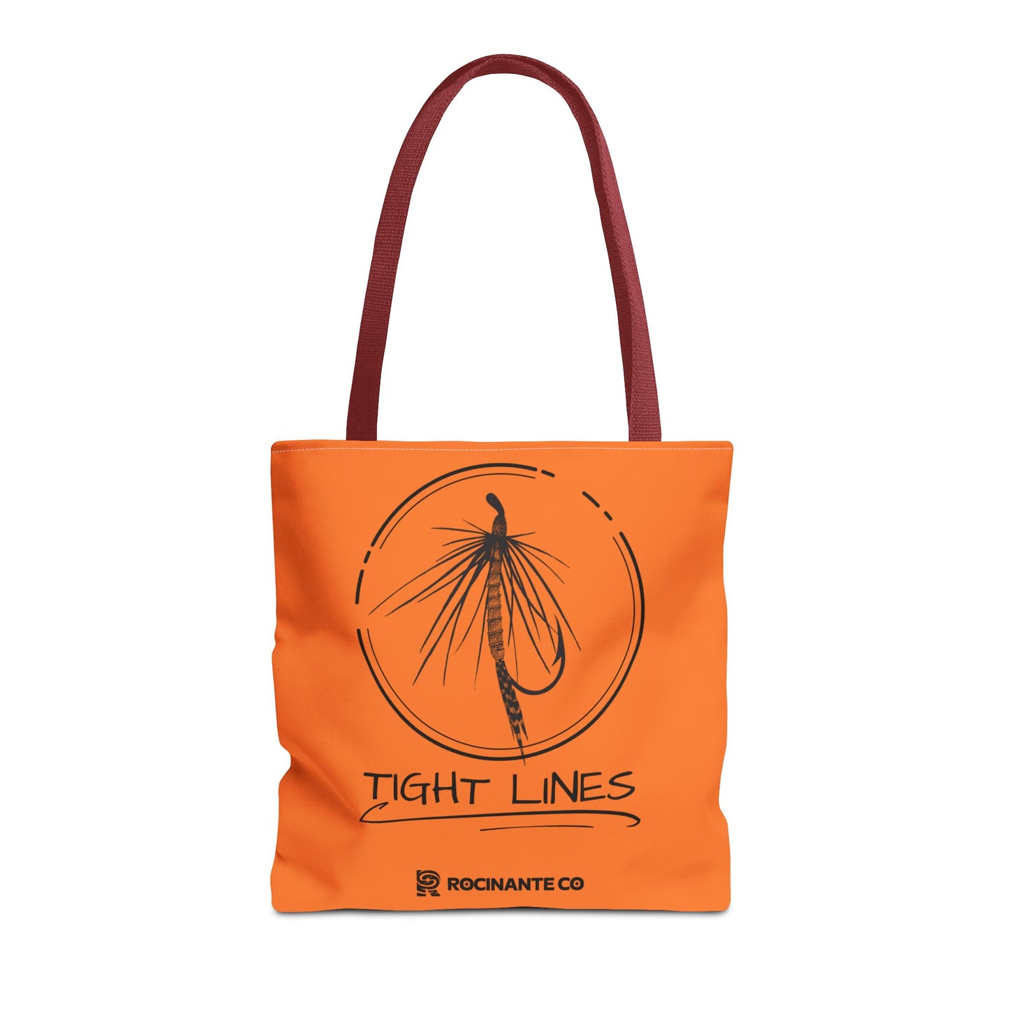 Tight Lines Tote Bag Orange, Durable Canvas Fishing, Beach, Market, Lightweight Reusable Grocery Bag, Outdoor Adventure Gift