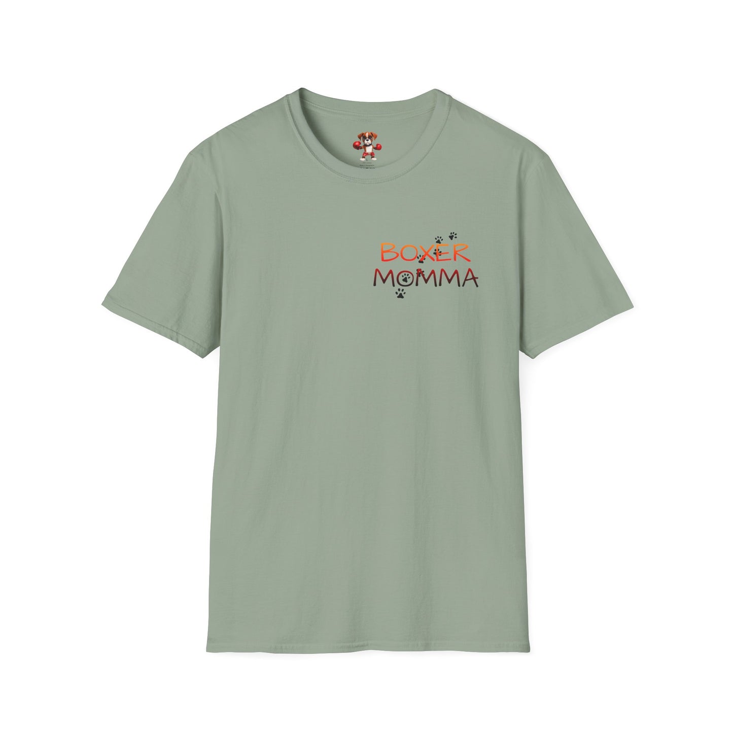 Unisex Boxer Momma T-Shirt - Softstyle Cotton Tee, Dog Lover Gift, Casual Fit, Pet Mom Shirt, Comfortable & Durable