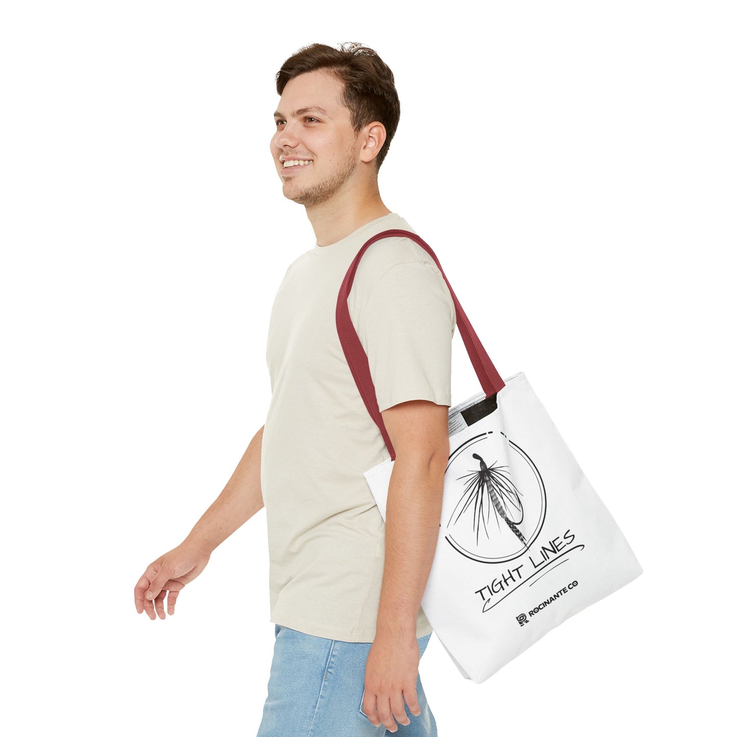 Tight Lines Tote Bag White | Durable Fishing Gift Bag with Stylish Print for Outdoor Enthusiasts & Everyday Use