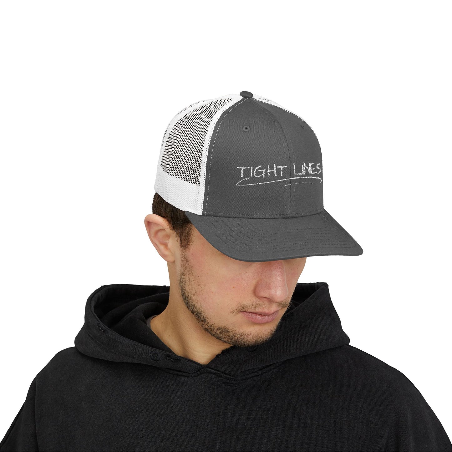 Tight Lines Embroidered Trucker Hat (Light Logo)
