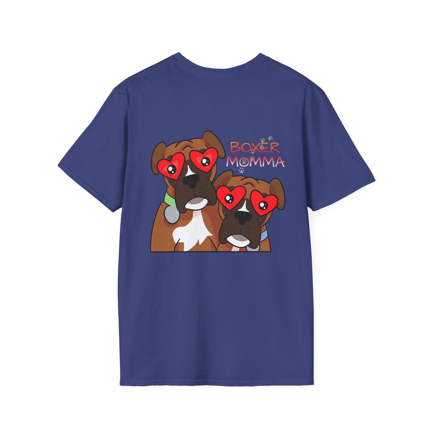 Unisex Boxer Momma T-Shirt - Softstyle Cotton Tee, Dog Lover Gift, Casual Fit, Pet Mom Shirt, Comfortable & Durable