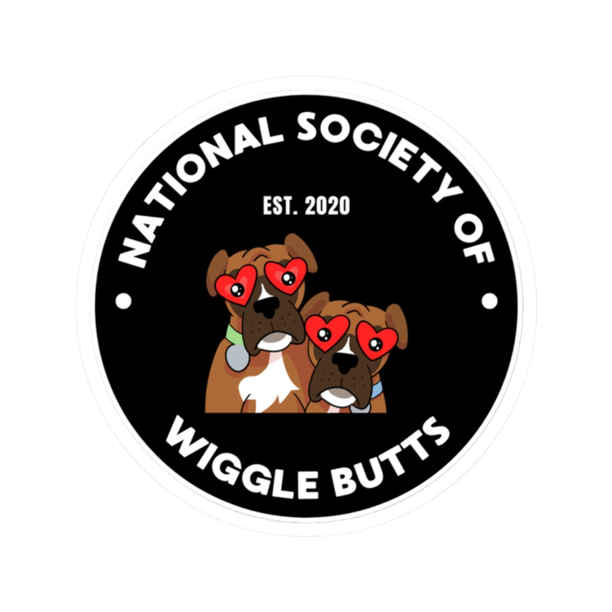 Wiggle Butt Society Black Sticker – Cute Dog Decal for Laptop, Water Bottle & Car Window Accessories
