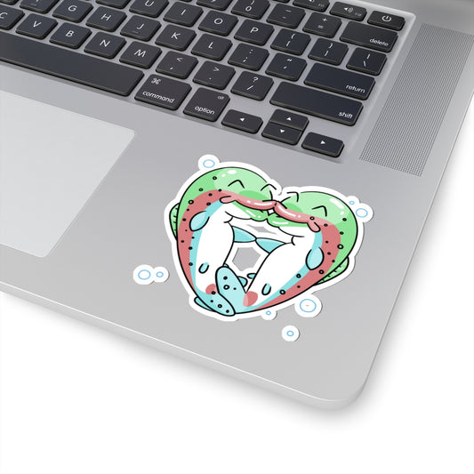 Trout Heart Kiss-Cut Sticker - Waterproof Vinyl Decal for Fishing Lovers, Cute Angler Gift, Laptop & Water Bottle Decor